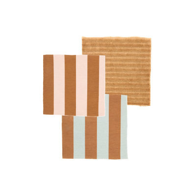 Gestreifte Jersey-Stoffmuster in Terrakotta und Creme