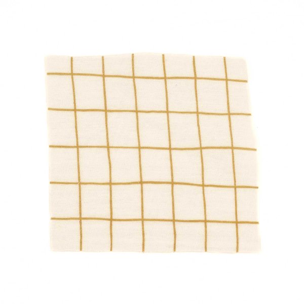 French Terry Grid soft ochre creme EP